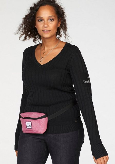 KangaROOS V-Ausschnitt-Pullover in breit geripptem Feinstrick günstig online kaufen