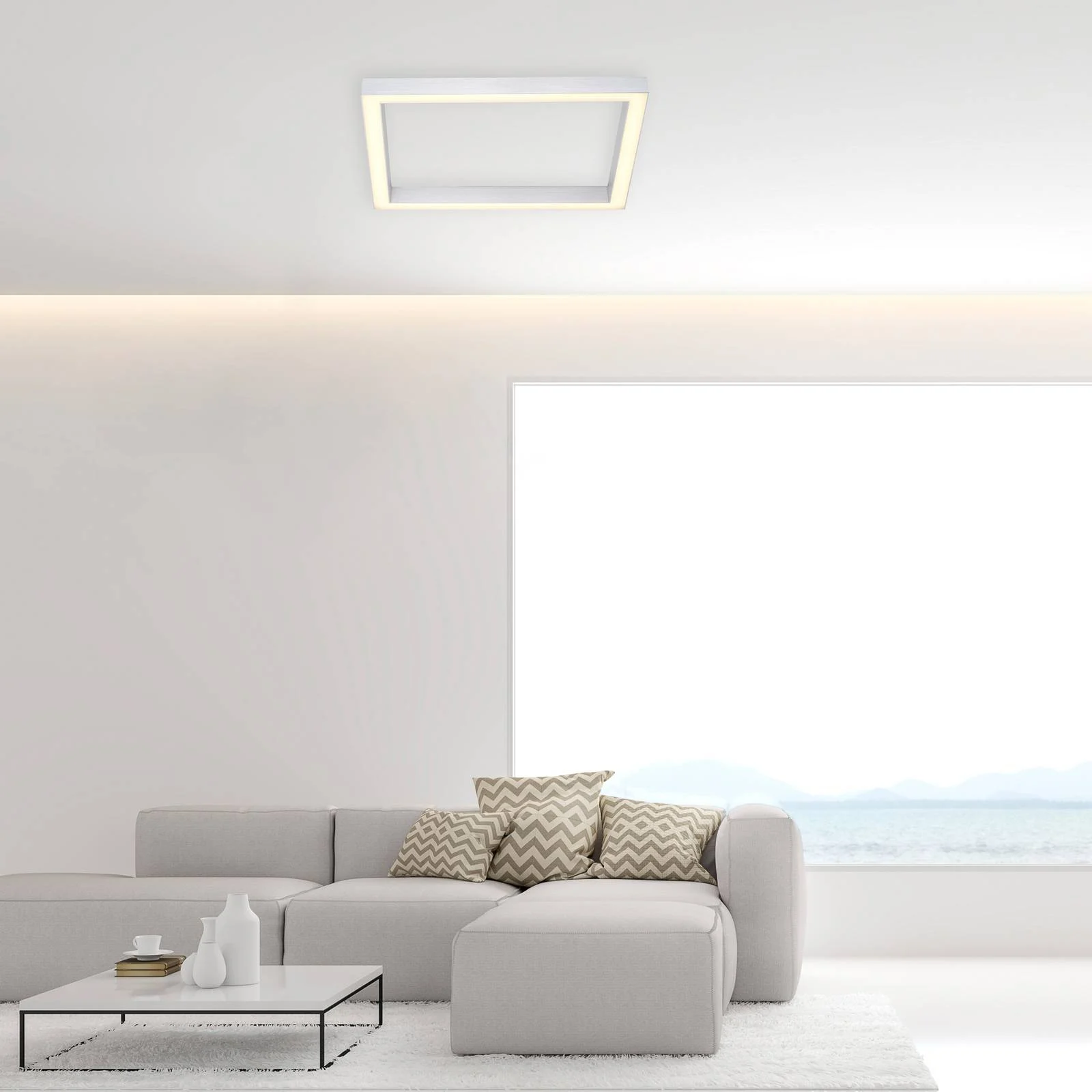 PURE Lines LED-Deckenleuchte quadratisch aluminium günstig online kaufen