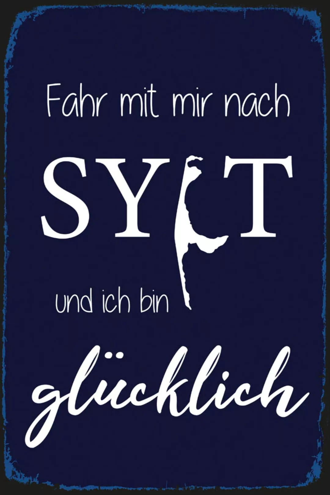 queence Metallbild "Fahr mit mir nach Sylt", Sprüche, (1 St.), Sylt, Wandde günstig online kaufen