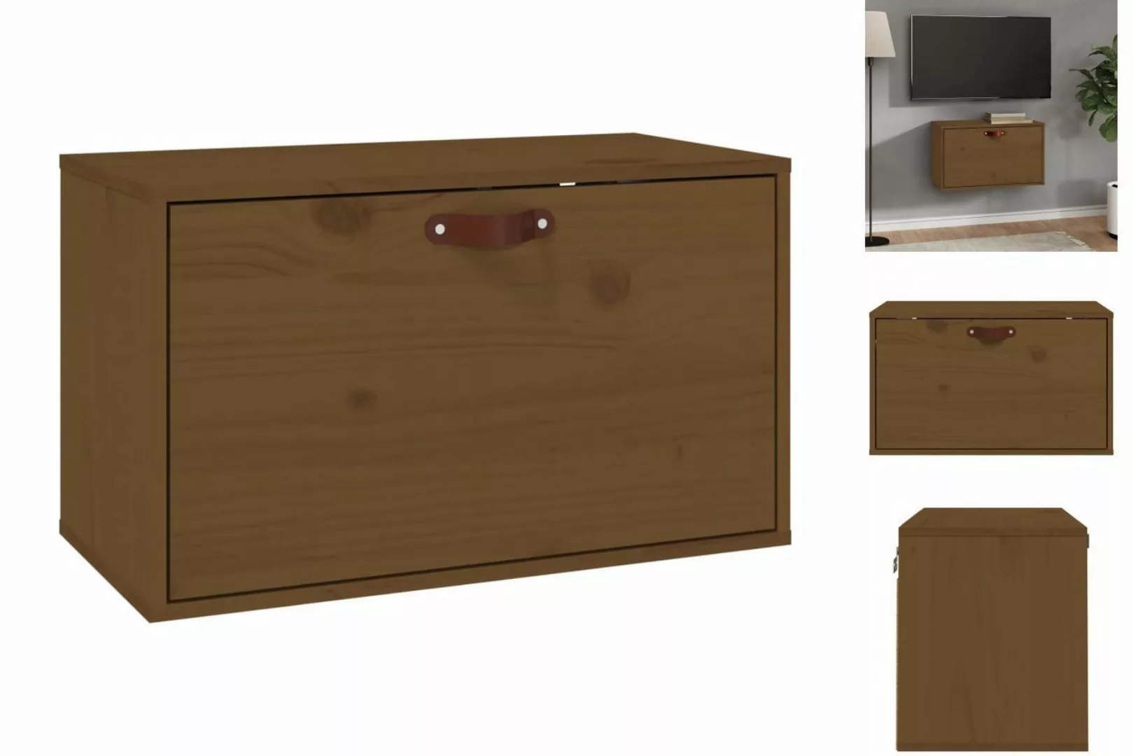 vidaXL Hängeschrank Wandschrank Honigbraun 60x30x35 cm Massivholz Kiefer Hä günstig online kaufen