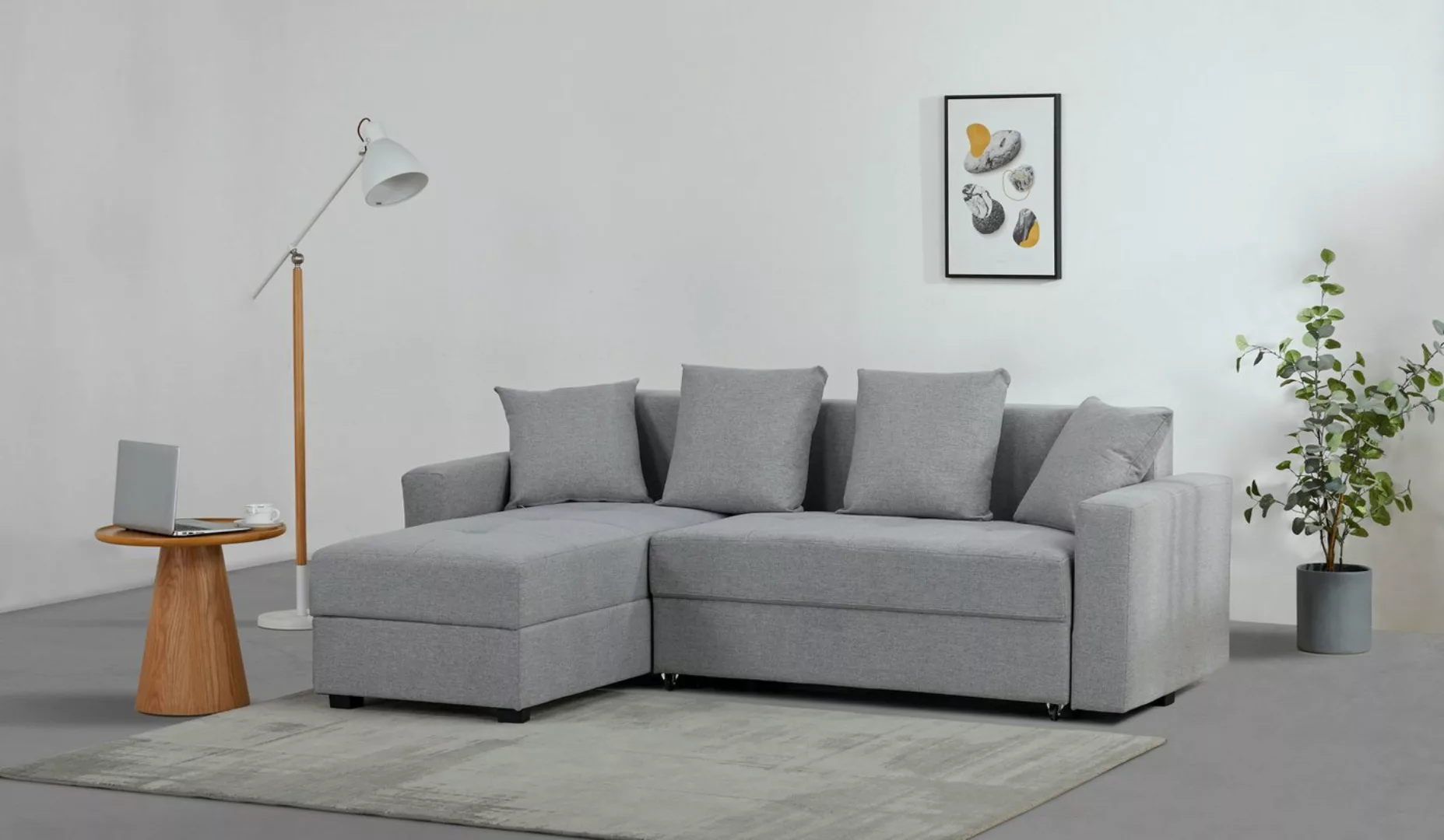 INOSIGN Ecksofa KILLAM, 217 cm, L-Form, mit Schlaffunktion u. Bettkasten, R günstig online kaufen