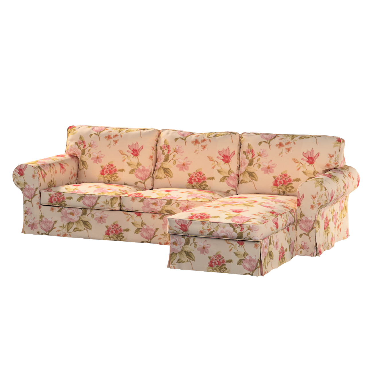 Bezug für Ektorp 2-Sitzer Sofa mit Recamiere, creme-rosa, Ektorp 2-Sitzer S günstig online kaufen
