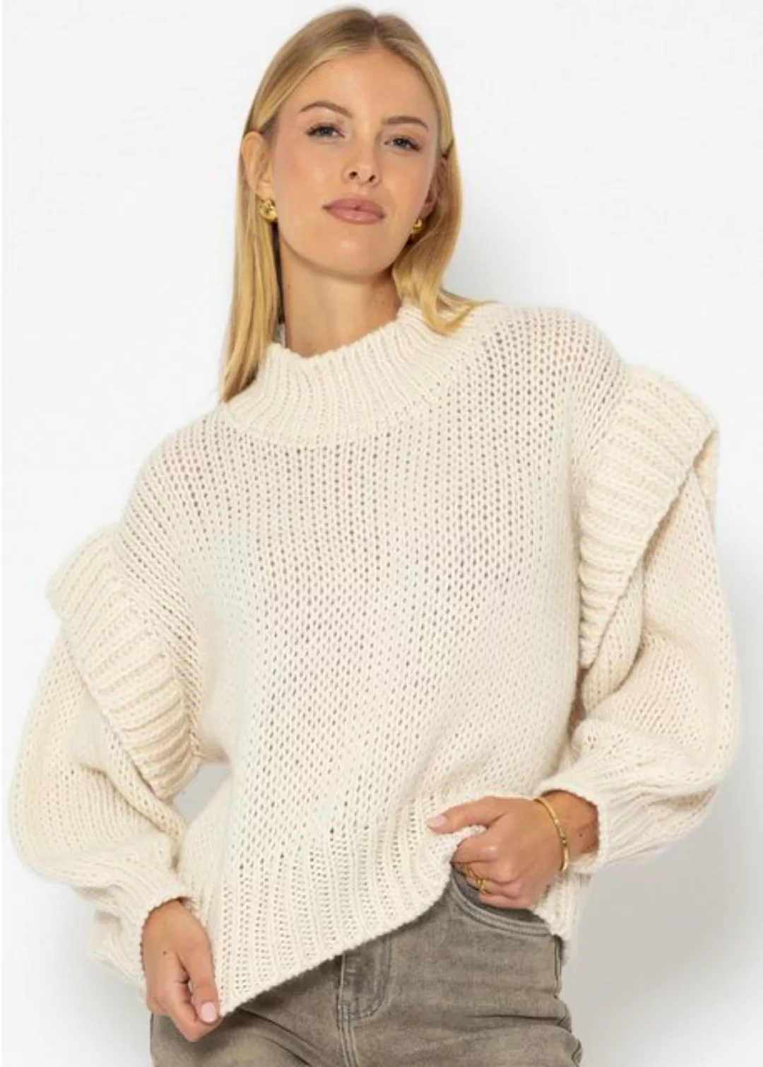 SASSYCLASSY Strickpullover Oversize Pullover Damen mit Statement Ärmeln Jes günstig online kaufen