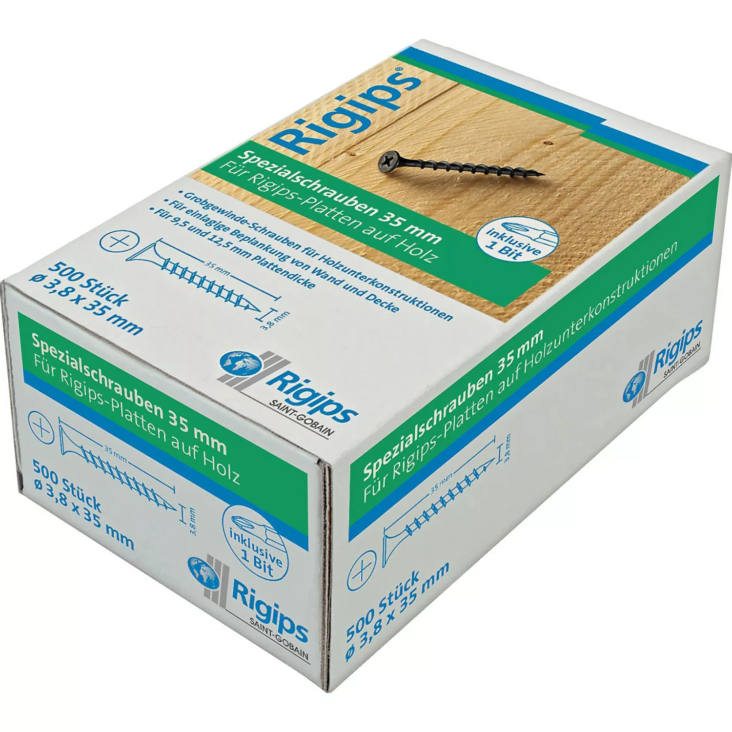 Saint-Gobain Rigips Grobgewindeschrauben für Holz 3,8 mm x 35 mm 500 Stück günstig online kaufen