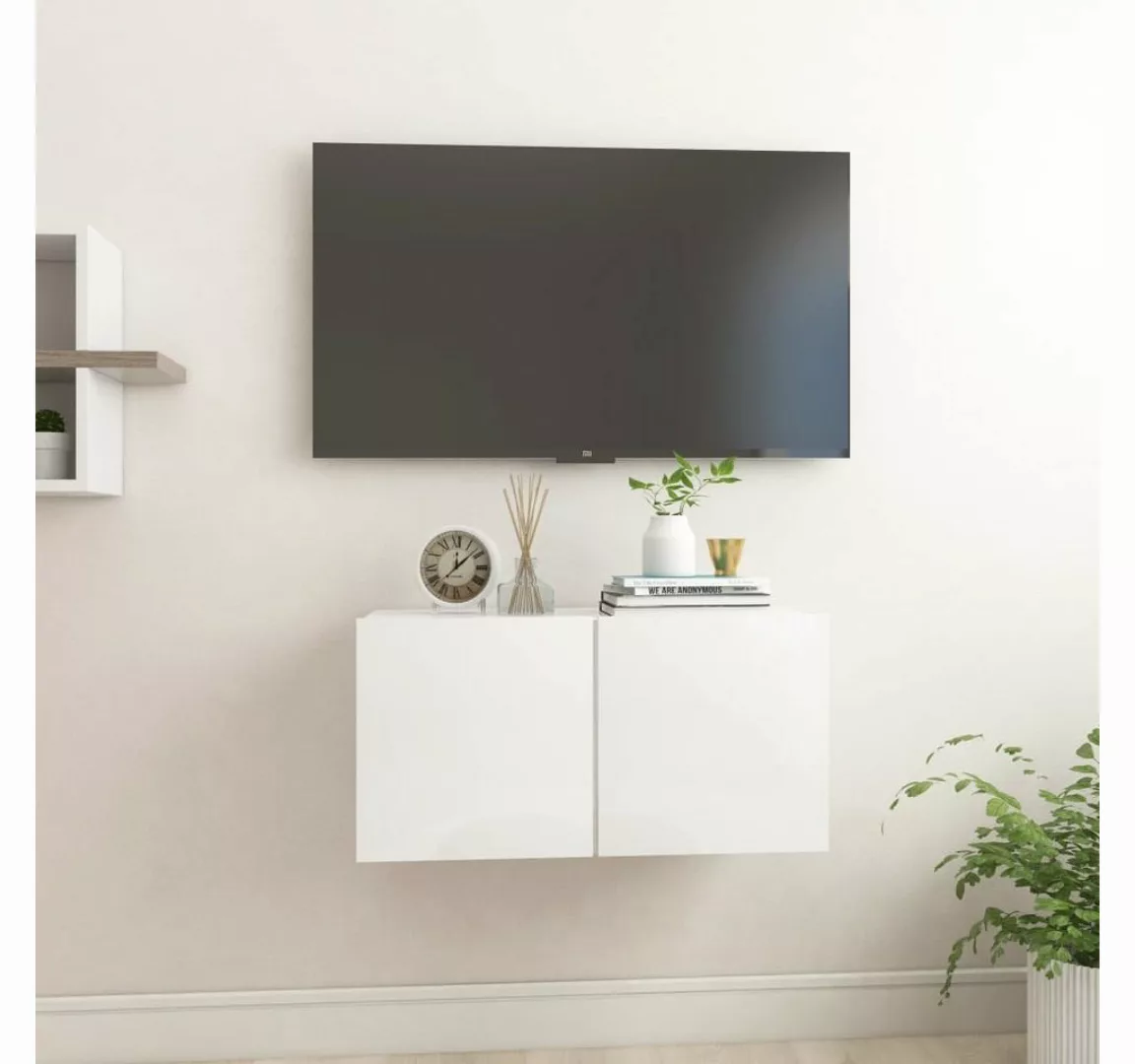 furnicato TV-Schrank TV-Hängeschrank Hochglanz-Weiß 60x30x30 cm günstig online kaufen
