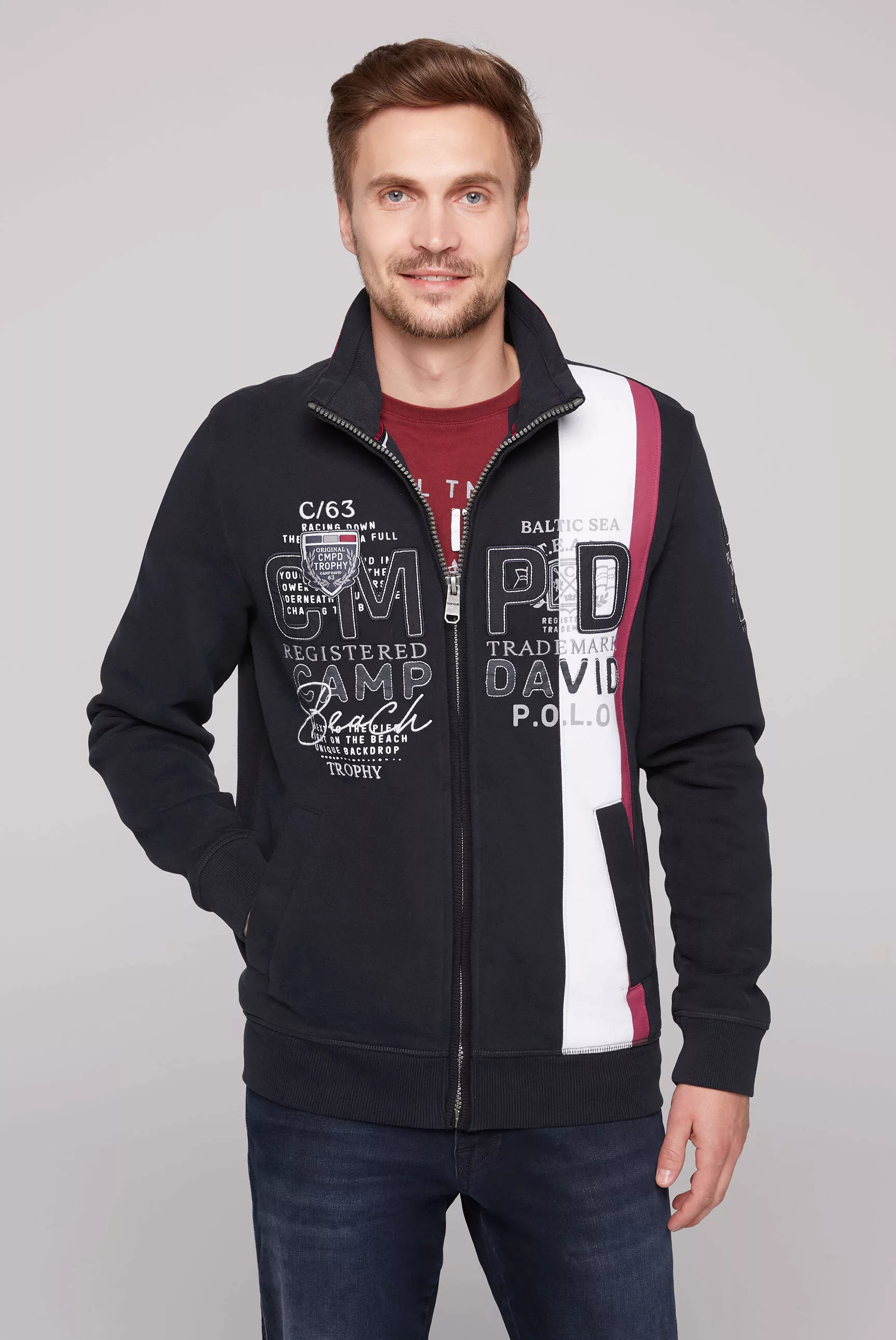 CAMP DAVID Sweatjacke, mit Stehkragen günstig online kaufen