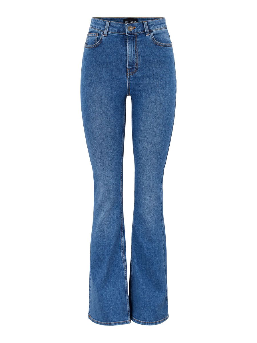 Pieces Peggy Flared Lb Jeans Mit Hoher Taille XS Light Blue Denim günstig online kaufen