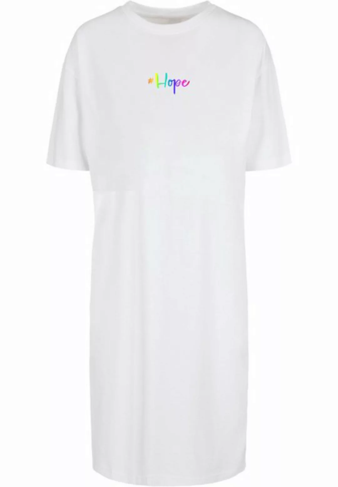 Merchcode Shirtkleid Merchcode Damen Ladies Hope Rainbow Oversized Slit Tee günstig online kaufen
