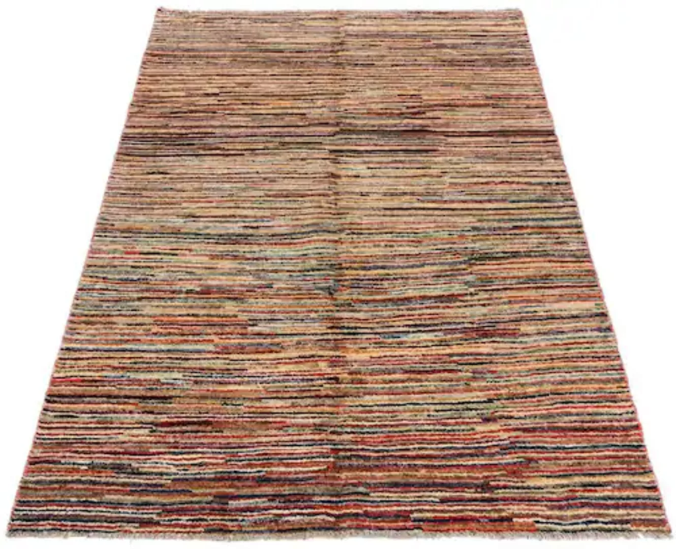 morgenland Wollteppich »Streifen Multicolore 168 x 116 cm«, rechteckig, Han günstig online kaufen