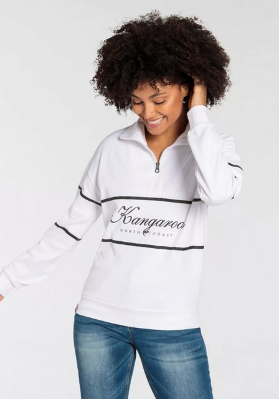 KangaROOS Sweatshirt Troyer mit Stehkragen und Logo Print -NEUE-KOLLEKTION günstig online kaufen