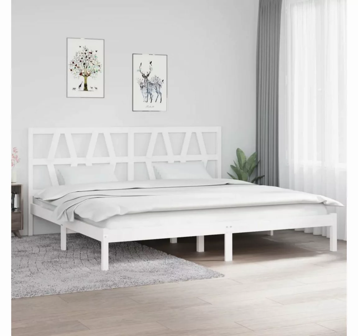 furnicato Bett Massivholzbett Weiß Kiefer 200x200 cm günstig online kaufen