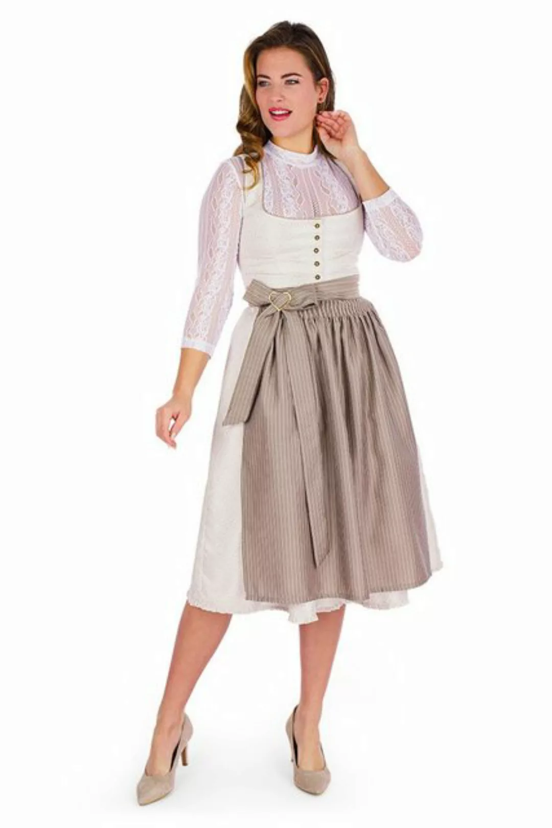 Melega Dirndl Midi Dirndl 2tlg. - ATHENA - creme/taupe günstig online kaufen