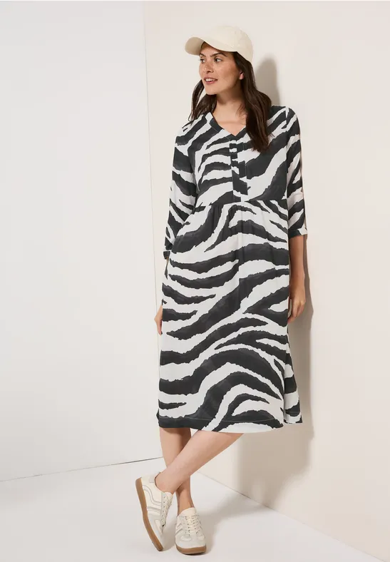 Zebra Print Baumwollkleid günstig online kaufen
