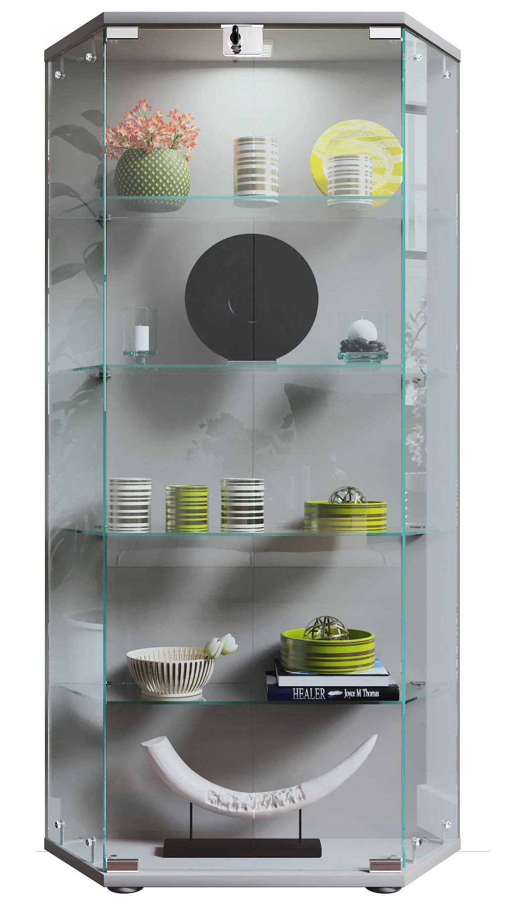 VCM Vitrine "VCM Glasvitrine stehend  Vitrine Glas mit ESG-Sicherheitsglas günstig online kaufen