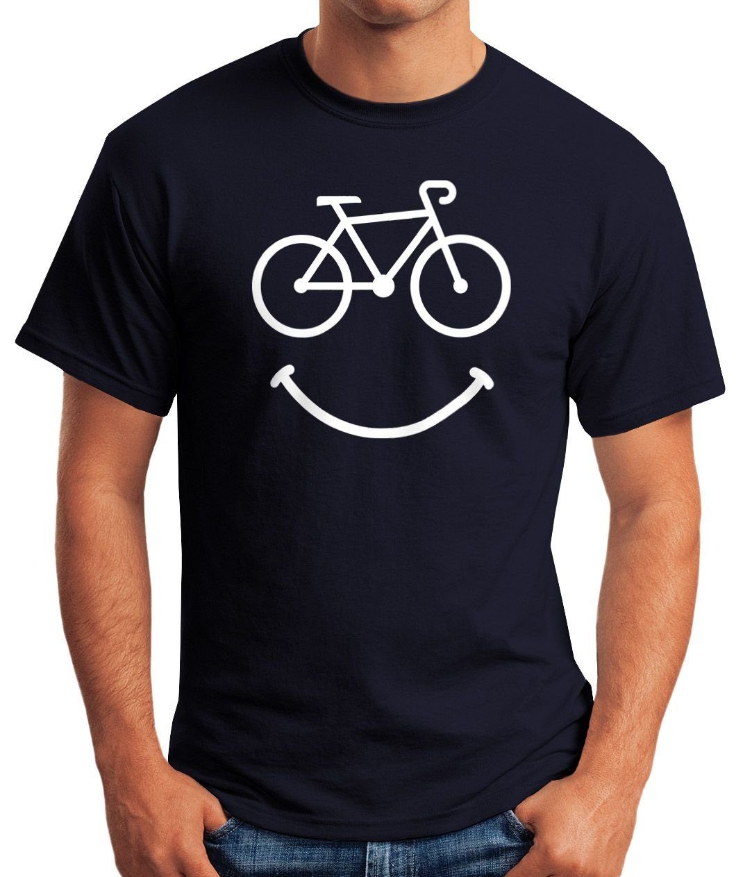 MoonWorks Print-Shirt Fahrrad Herren T-Shirt Smile günstig online kaufen
