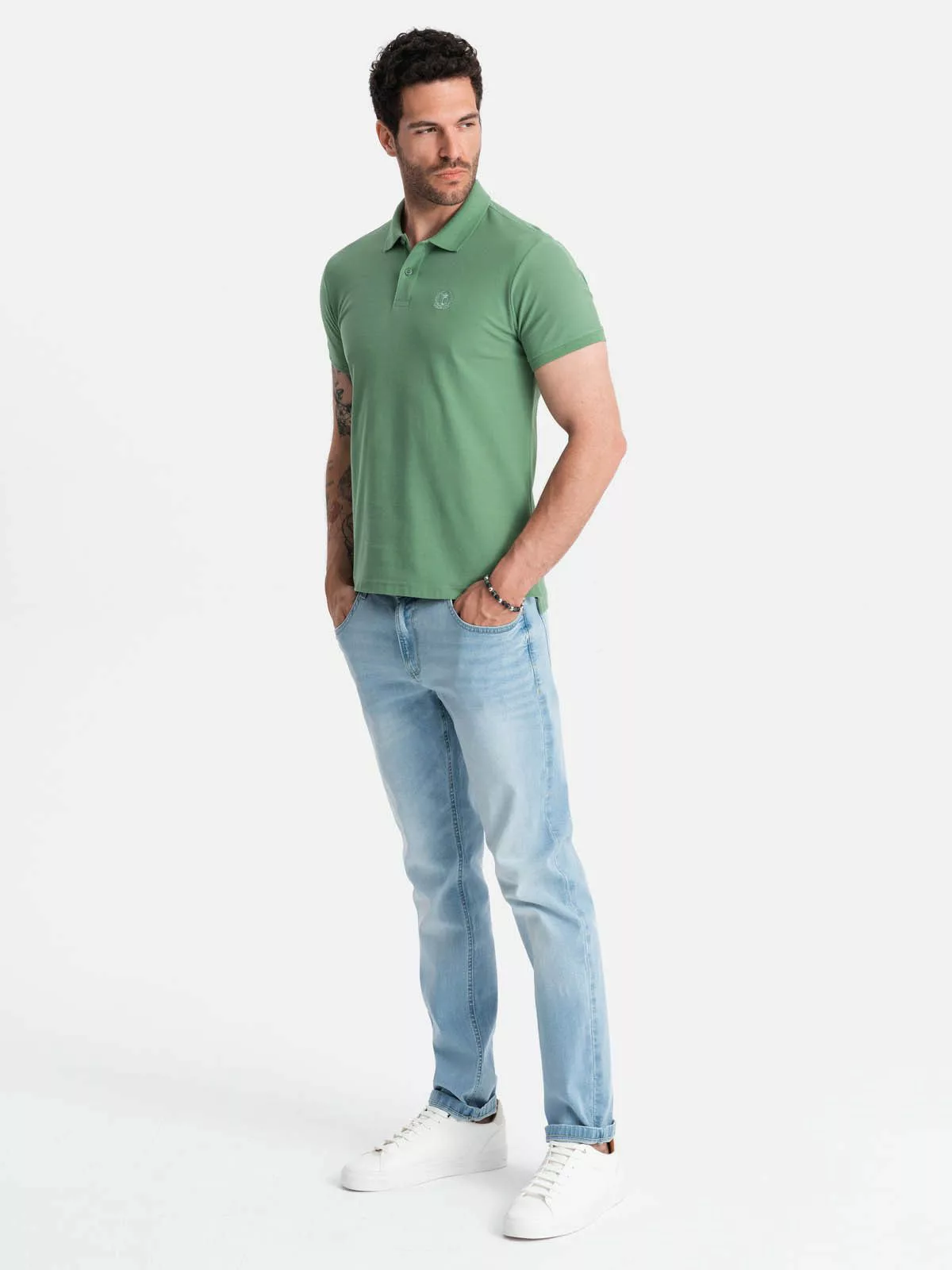 OMBRE Poloshirt Herren-Poloshirt aus Piqué-Strick BASIC günstig online kaufen