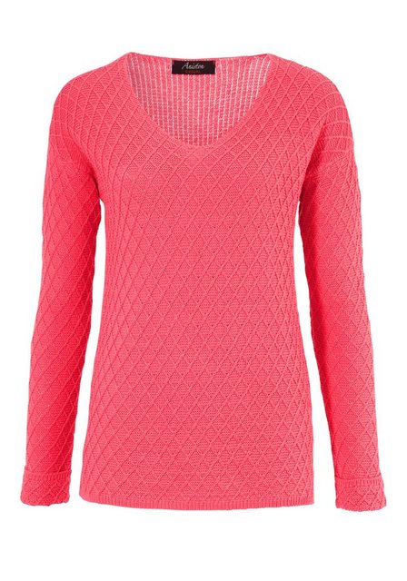 Aniston CASUAL V-Ausschnitt-Pullover, im trendigen Mustermix günstig online kaufen