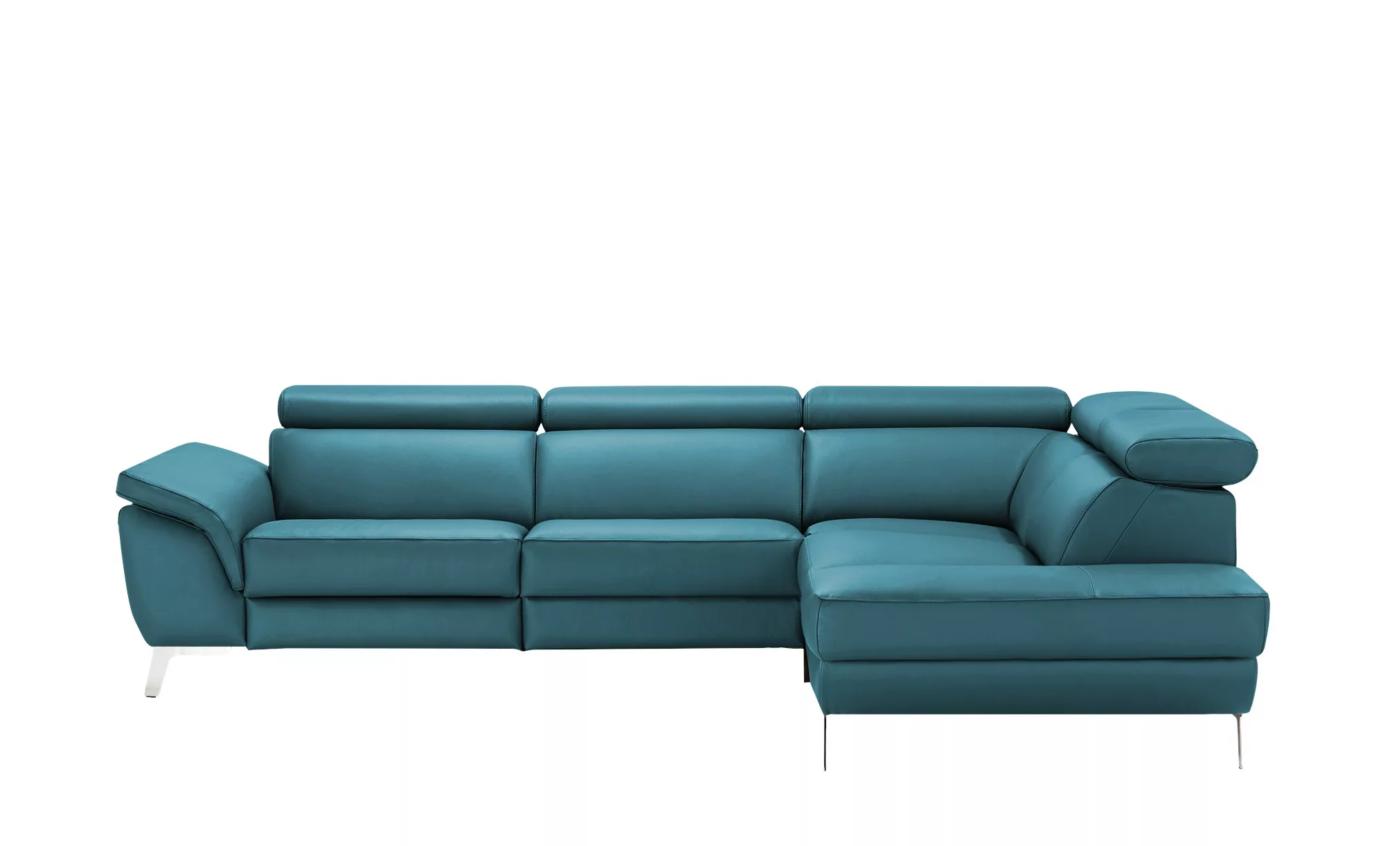 uno Leder Ecksofa  Dallas - türkis/petrol - 74 cm - Polstermöbel > Sofas > günstig online kaufen