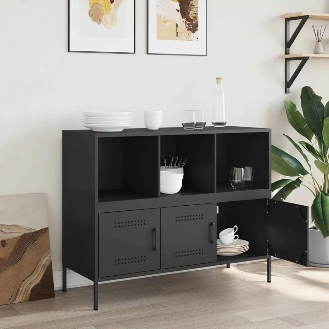 vidaXL Sideboard Sideboard Schwarz 100,5x39x79 cm günstig online kaufen