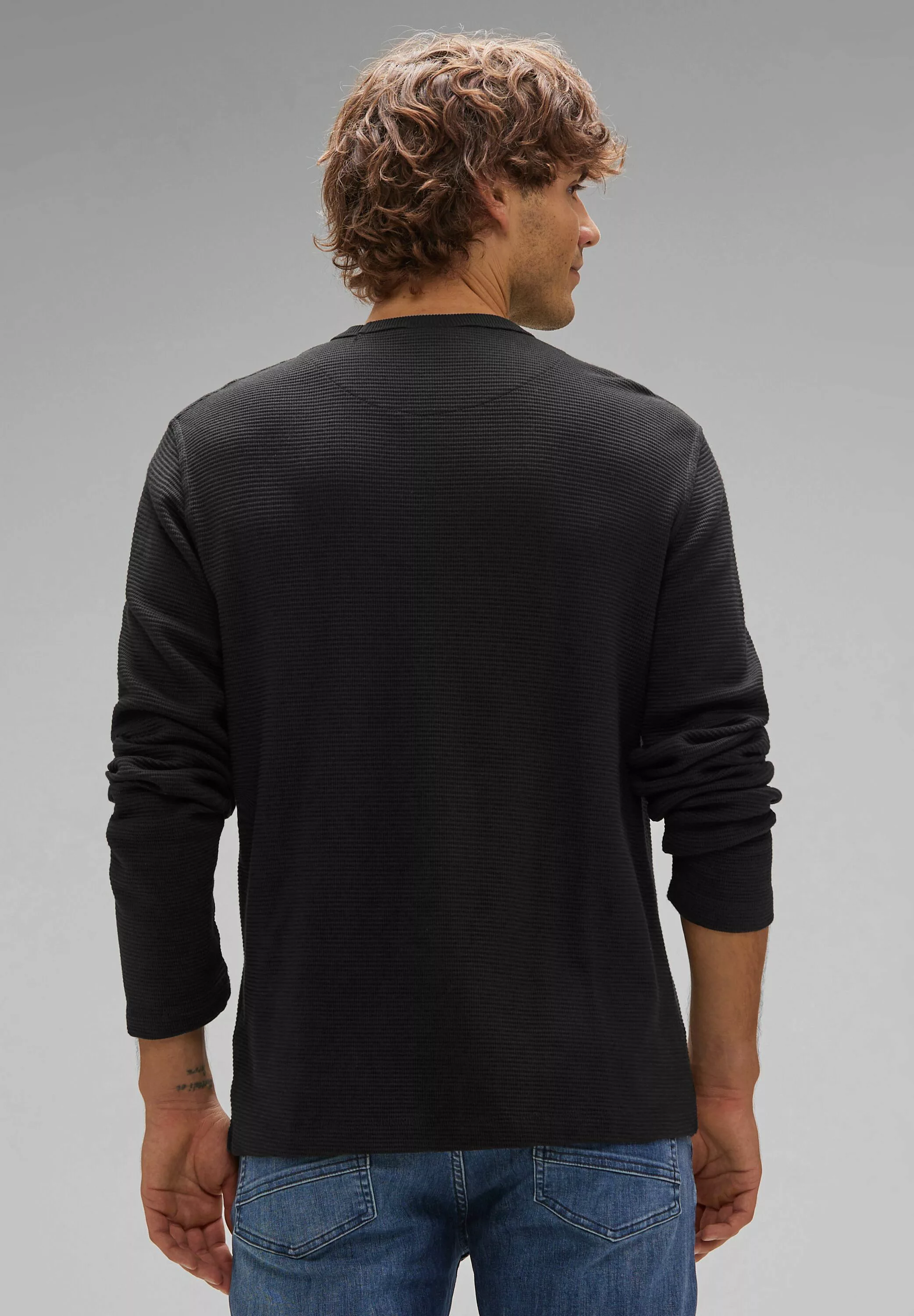 STREET ONE MEN Langarmshirt, mit Brusttasche günstig online kaufen