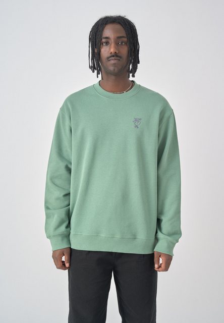 Cleptomanicx Sweater Sketch Gull - comfrey green günstig online kaufen