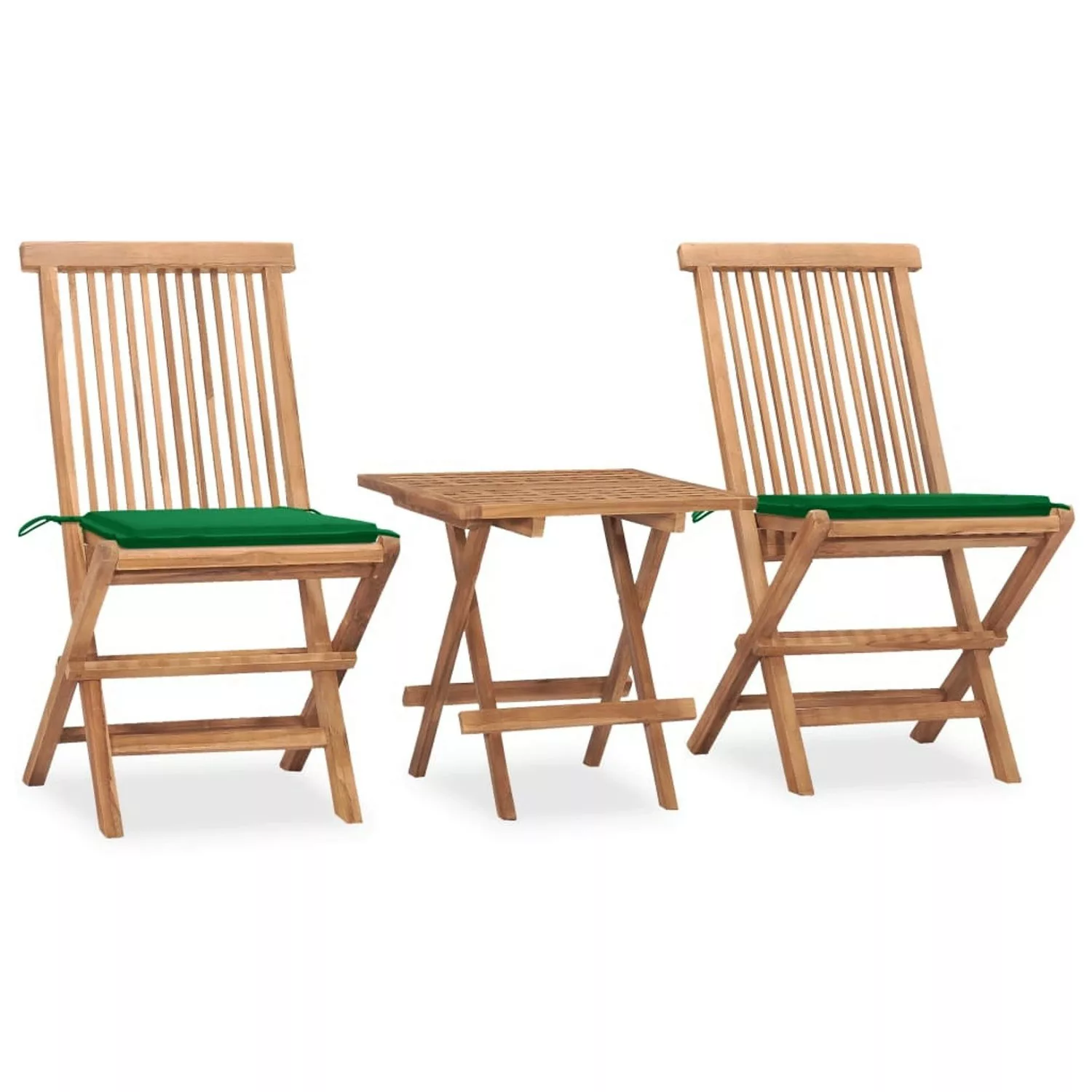 vidaXL 3-tlg Garten-Essgruppe mit Kissen Klappbar Massivholz Teak Modell 33 günstig online kaufen