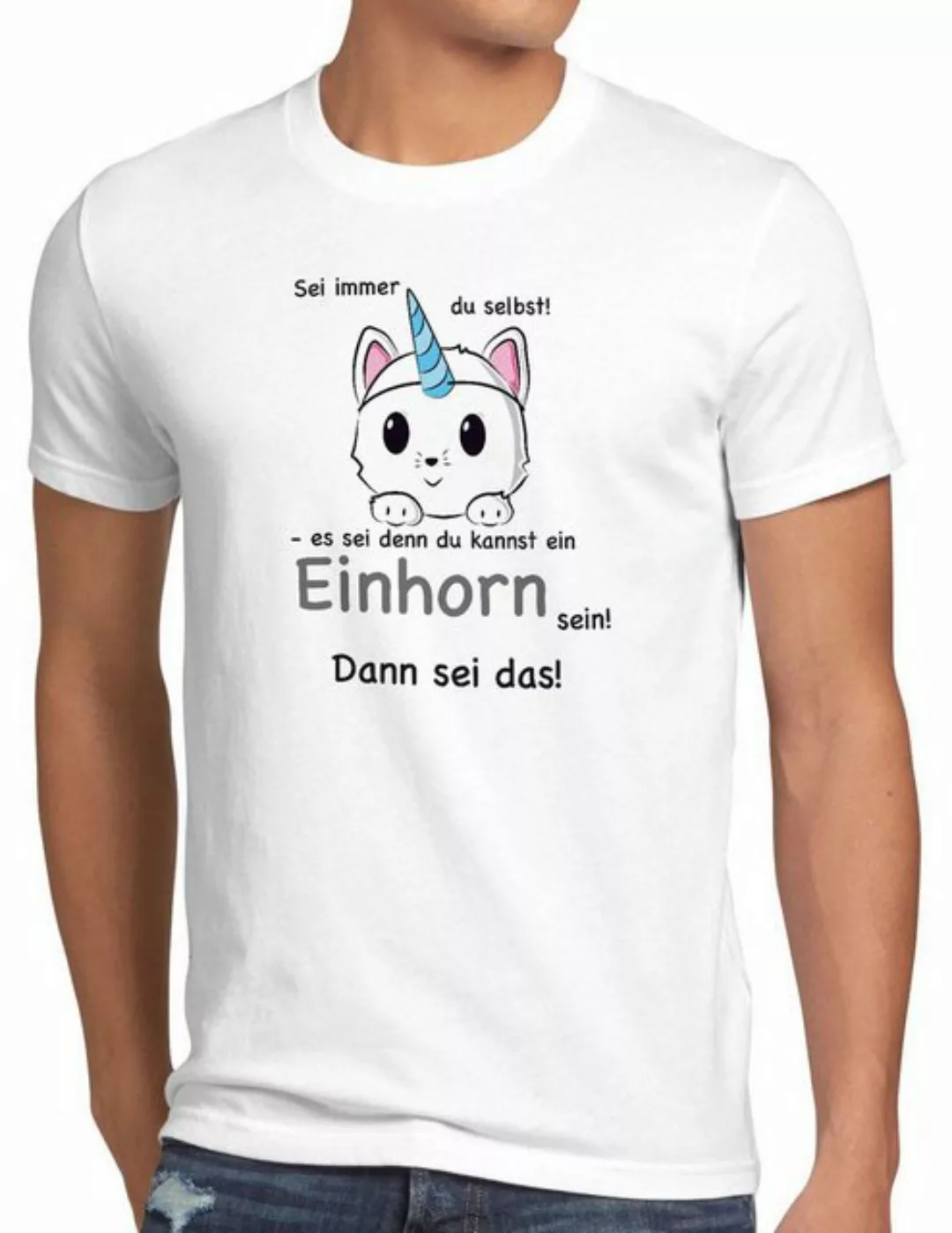style3 Print-Shirt Herren T-Shirt Sei immer du selbst! Einhorn Unicorn es s günstig online kaufen