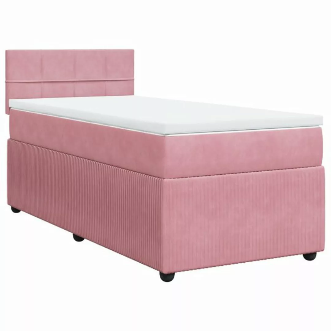 vidaXL Bett Boxspringbett mit Matratze Rosa 80x200 cm Samt günstig online kaufen