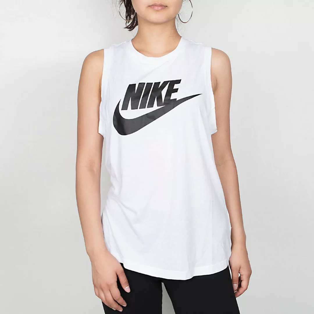 Nike Wmns Essential Muscle Tank - White / White / Black L günstig online kaufen