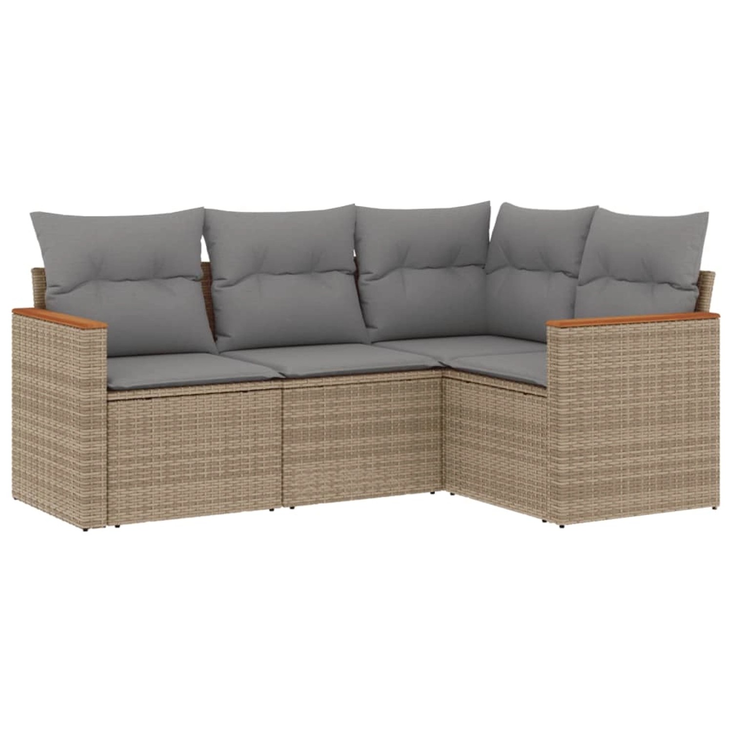 vidaXL 4-Tlg Garten-Sofagarnitur mit Kissen Beigemischung Poly Rattan 32259 günstig online kaufen