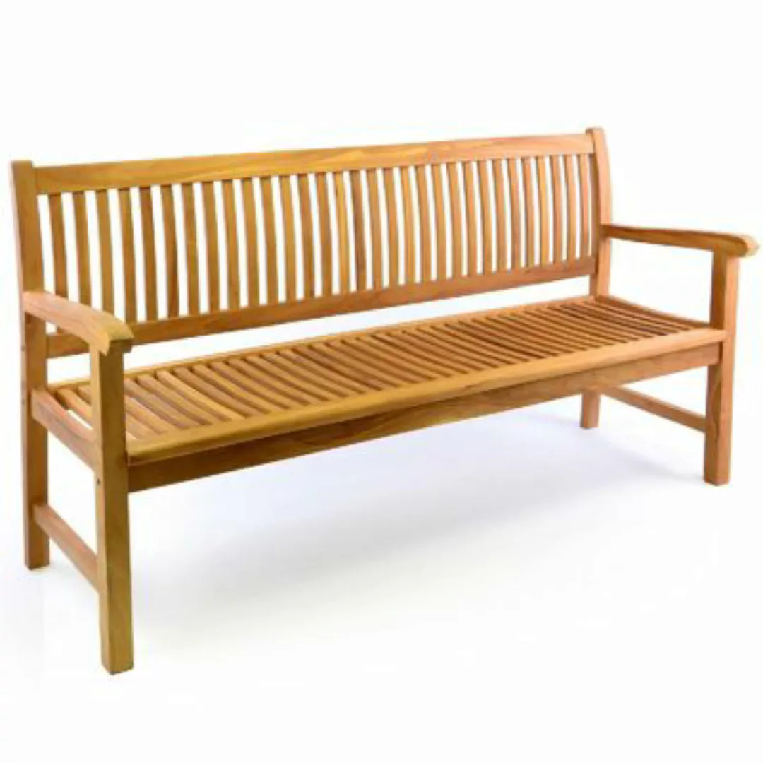 VCM 3-Sitzer Gartenbank Parkbank hochwertig Teak Holz behandelt 180cm braun günstig online kaufen