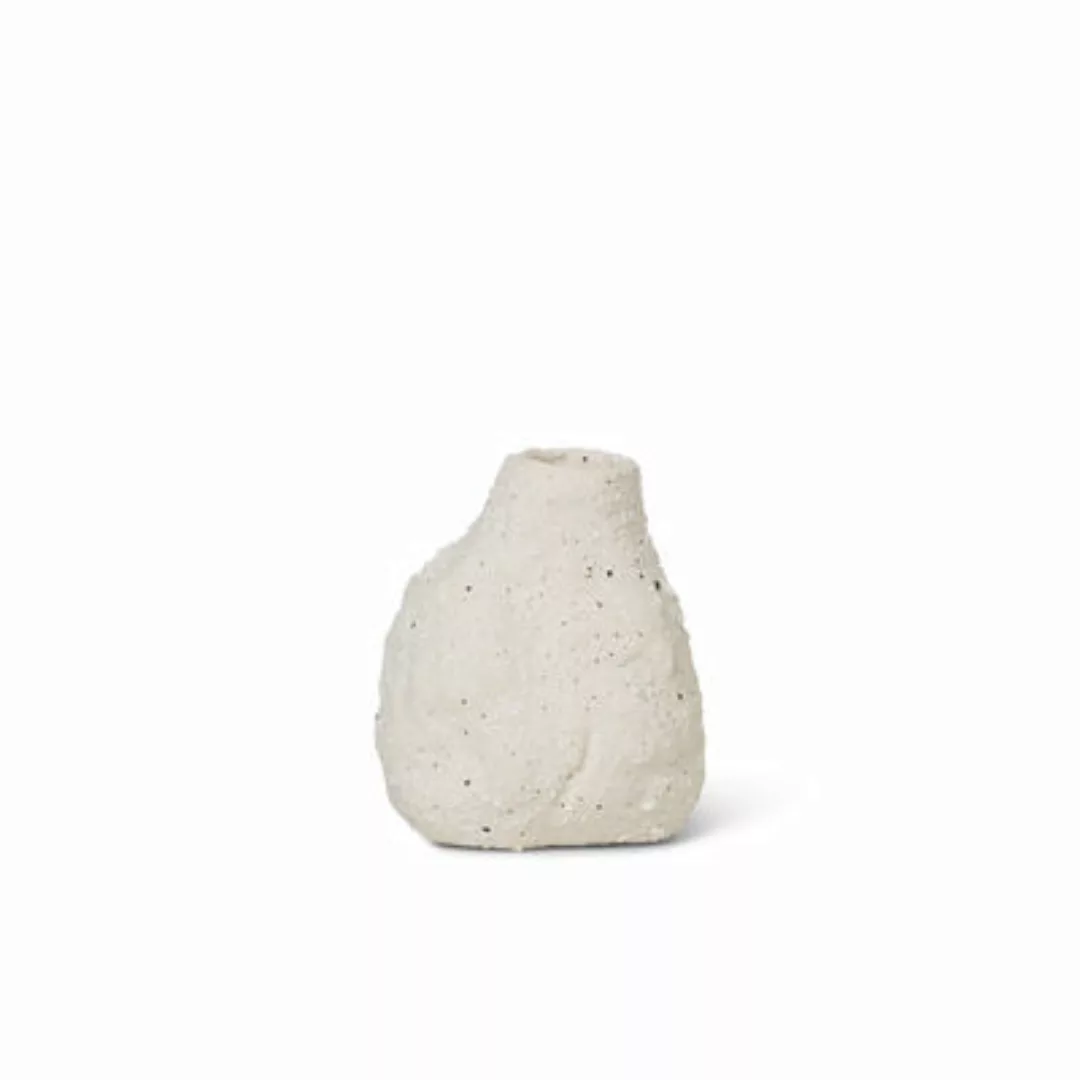 Vase Vulca Mini keramik weiß / Emailliertes Steinzeug - Ferm Living - Weiß günstig online kaufen