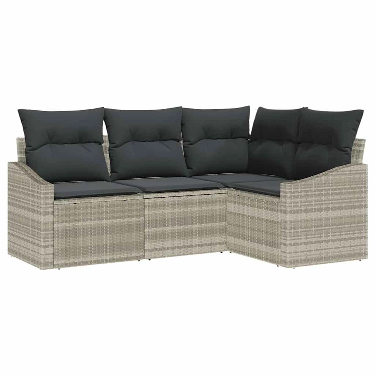 vidaXL Garten-Sofa-Set 4-Tlg Hellgrau Poly Rattan 3346702 günstig online kaufen