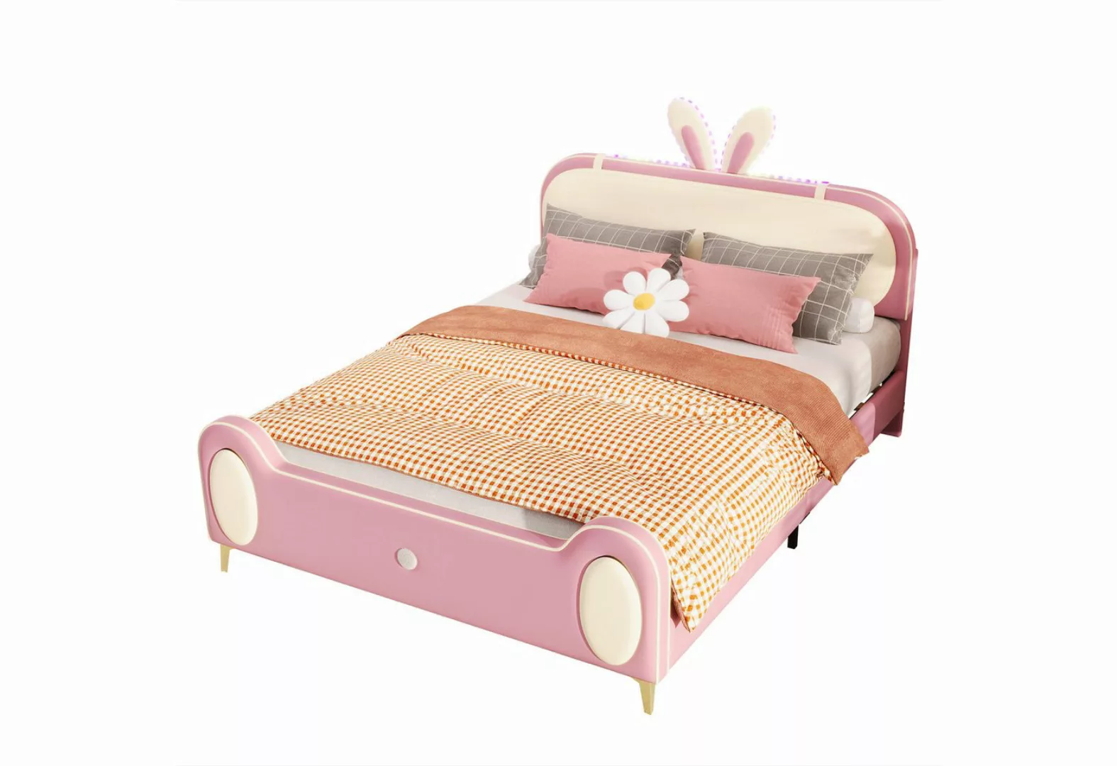 REDOM Kinderbett Doppelbett Funktionsbett Polsterbett (Kaninchen Kopfteil, günstig online kaufen