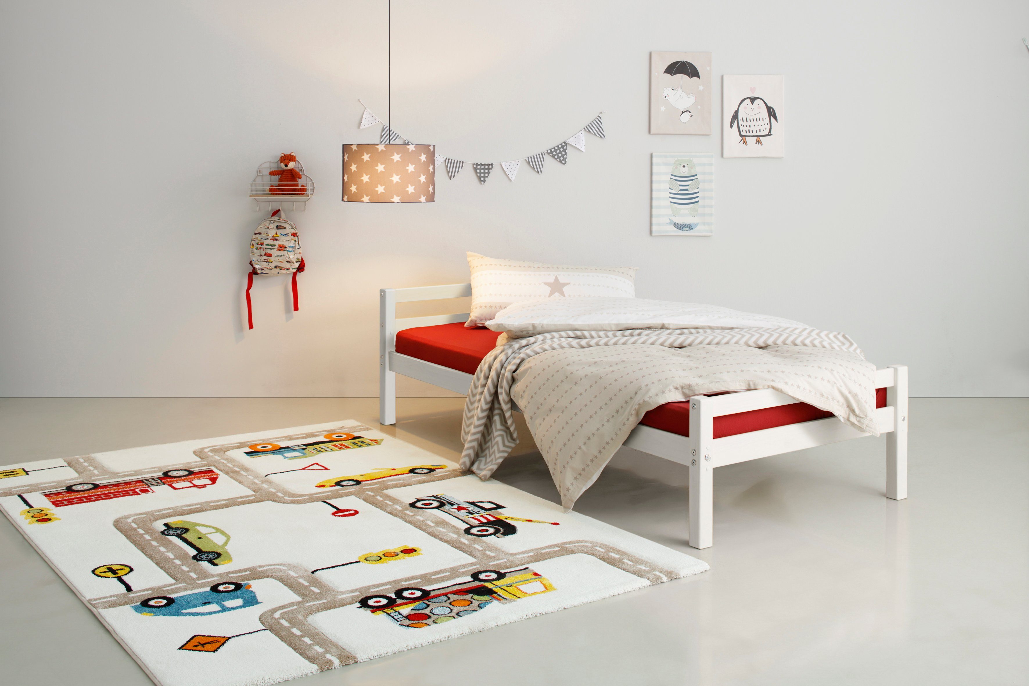 Lüttenhütt Kinderbett "Alpi", Einzelbett aus schönem Kiefernholz, Lattenros günstig online kaufen