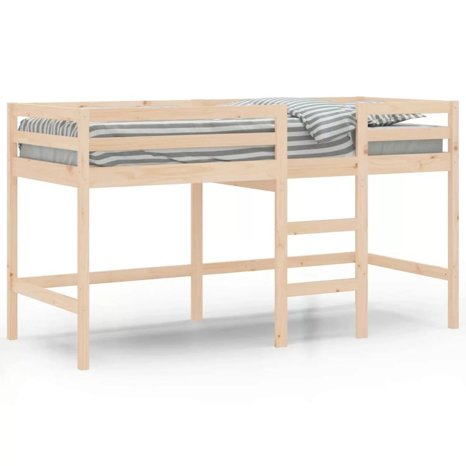 vidaXL Hochbett Kinderhochbett mit Leiter 90x200 cm Massivholz Kiefer günstig online kaufen