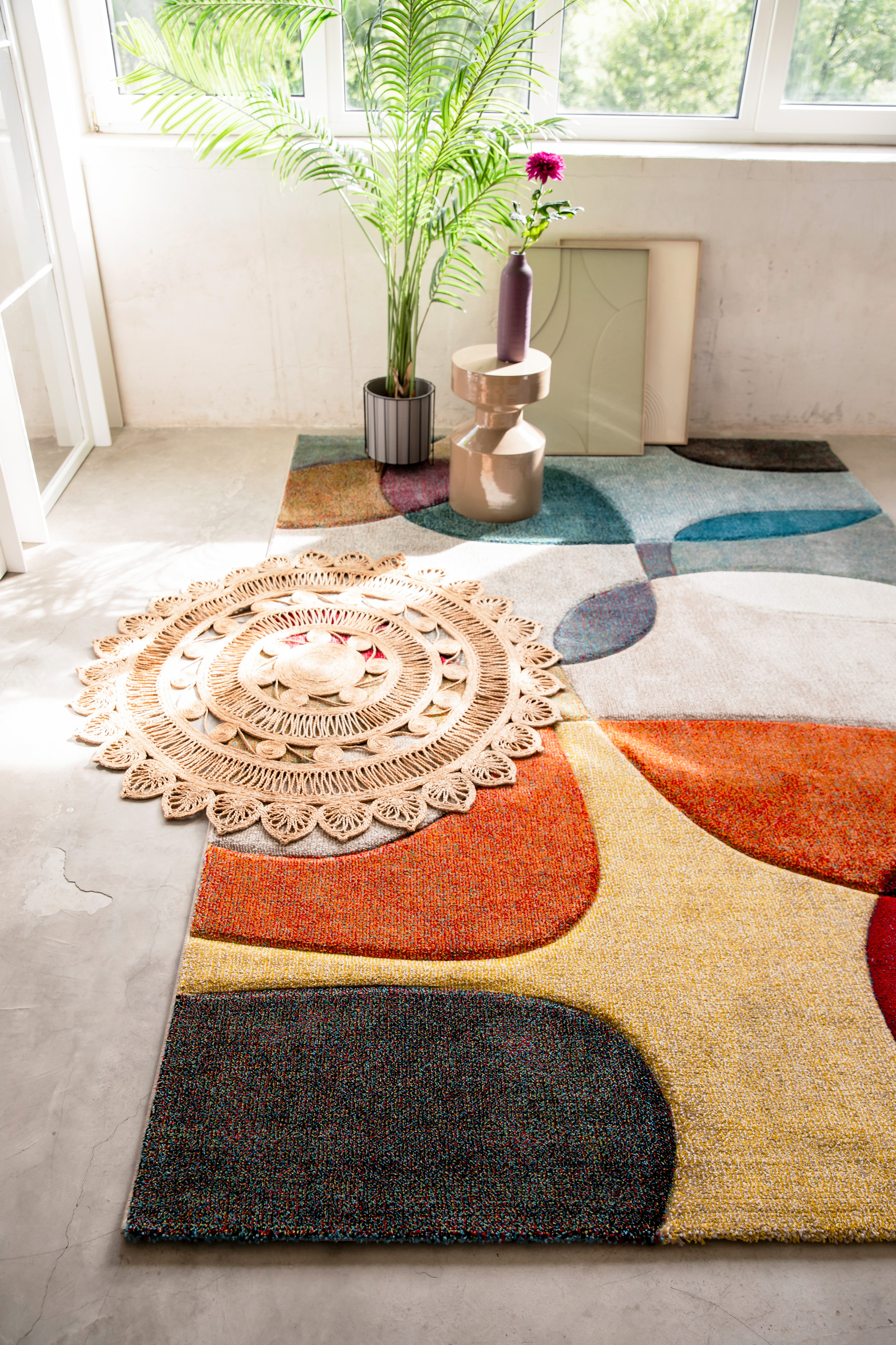 my home Teppich »Liva«, rechteckig, 13 mm Höhe, Hoch-Tief-Effekt, bunt günstig online kaufen