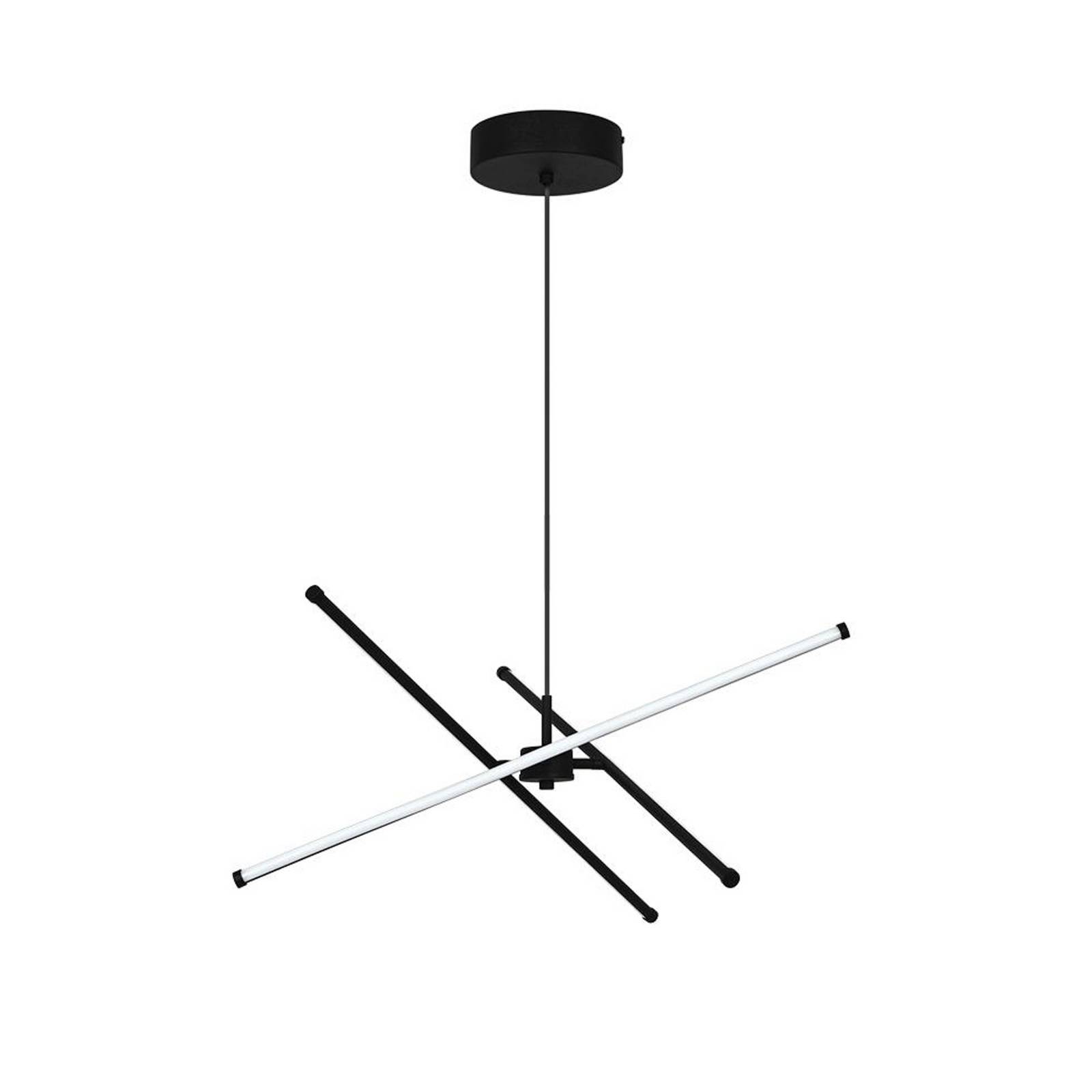 LED-Pendellampe Sandy, Länge 60 cm, schwarz, Metall günstig online kaufen