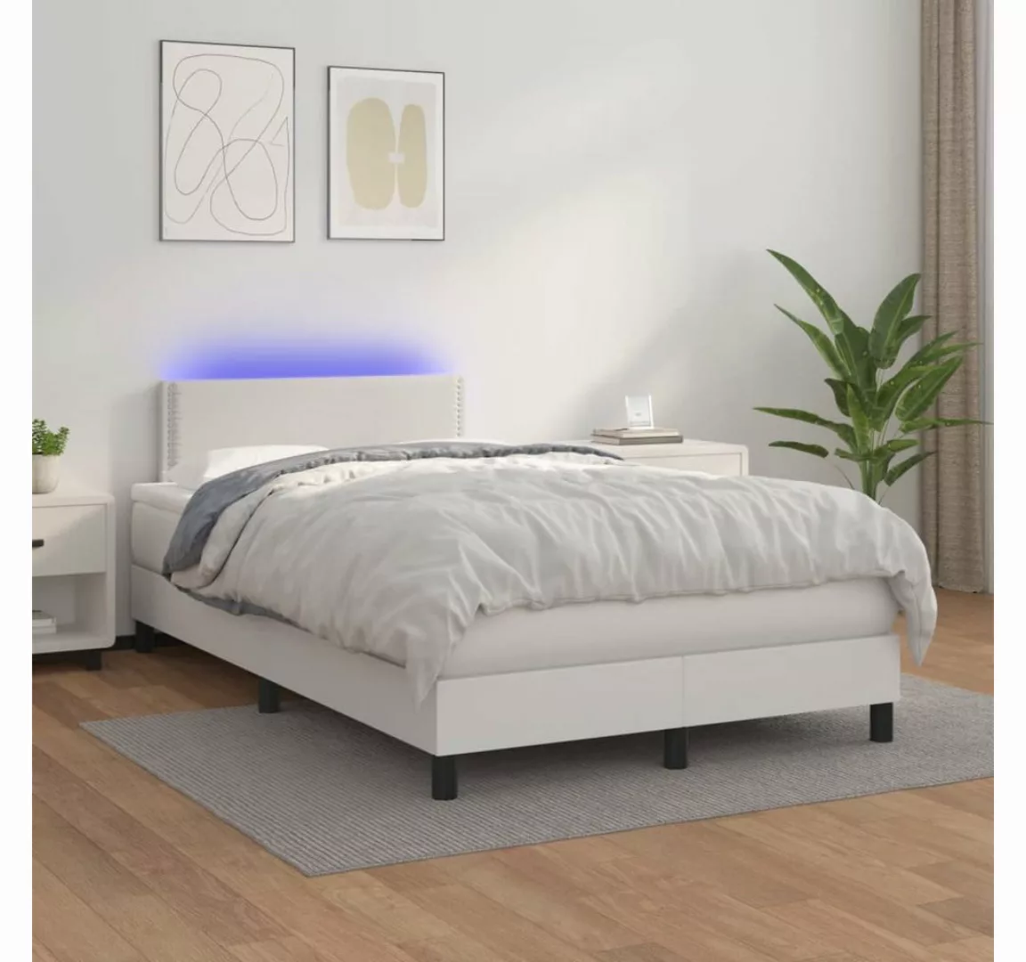 vidaXL Boxspringbett Bett Boxspringbett mit Matratze & LED Kunstleder (120 günstig online kaufen