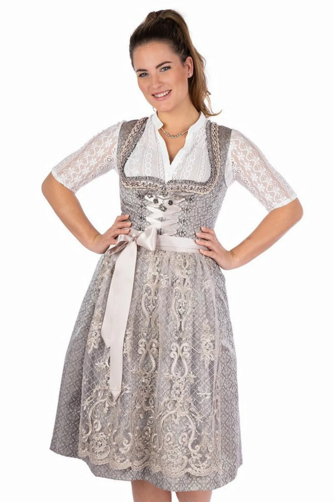 MarJo Dirndl Midi Dirndl 2tlg. - DISTELLA - haselnuss günstig online kaufen