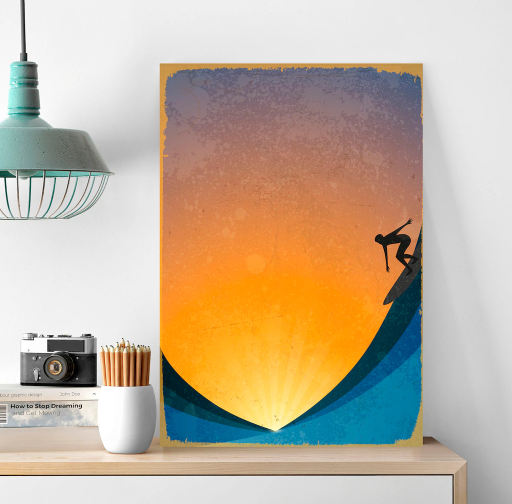 queence Metallbild »Surfer«, (1 St.), Stahlschilder günstig online kaufen