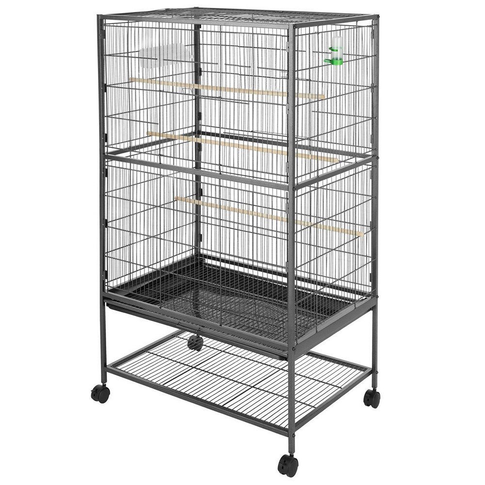Feel2Home Voliere Vogelvoliere Vogelkäfig Vogelhaus Grau günstig online kaufen