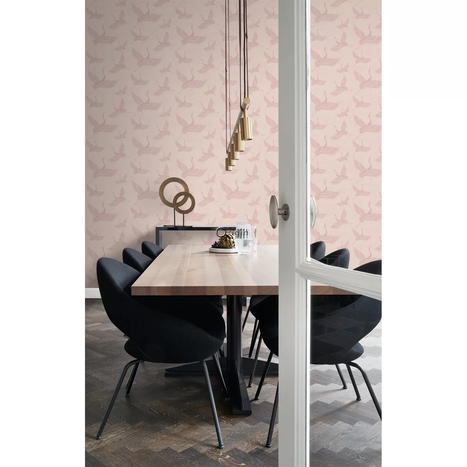 Origin Wallcoverings Tapete Kraniche Altrosa 0,53 x 10,05 m 347757 günstig online kaufen