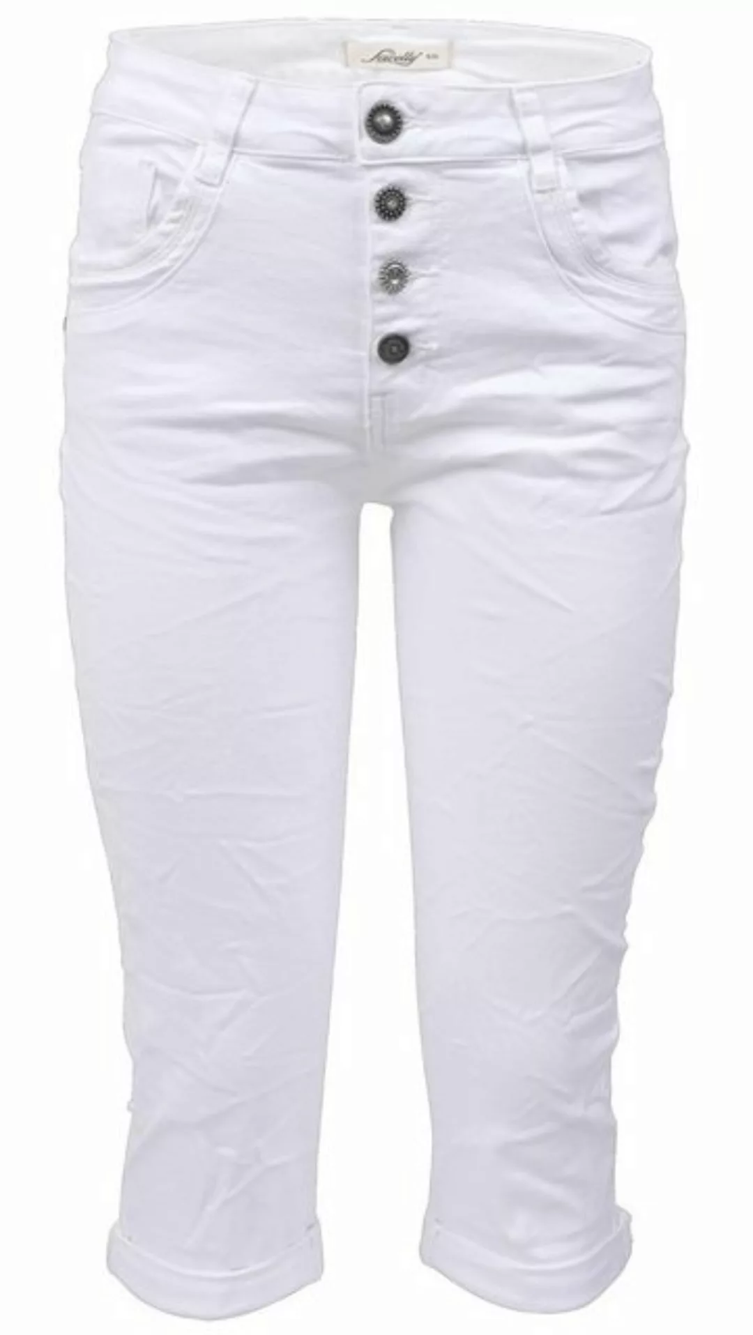 Jewelly Regular-fit-Jeans Capri Jeans im Crash-Look, Boyfriend Hose mit günstig online kaufen