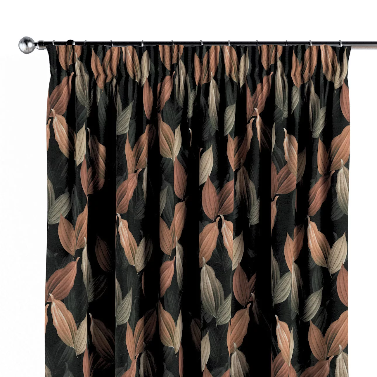 Vorhang mit Kräuselband, schwarz- braun, Abigail (143-21) günstig online kaufen