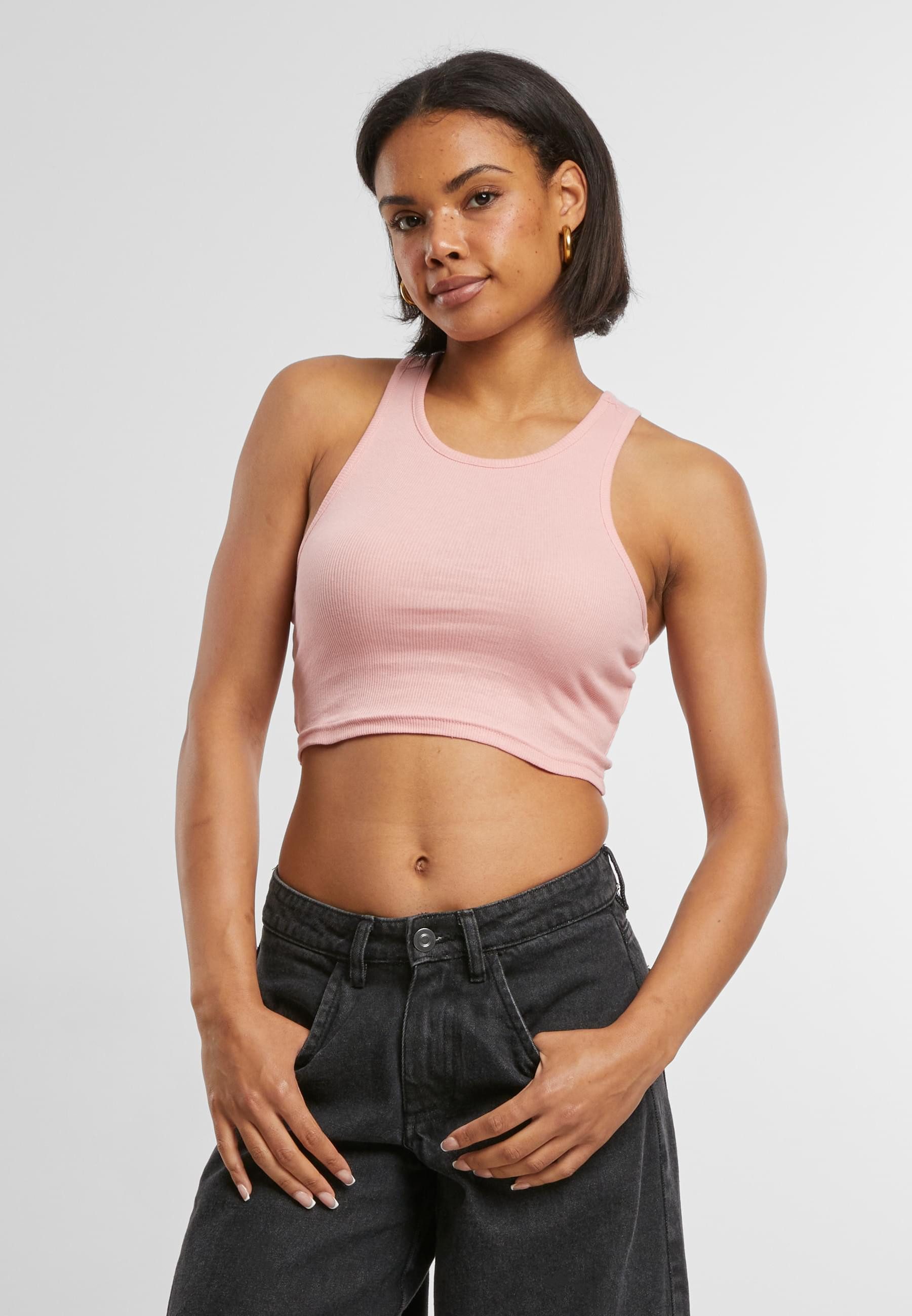 URBAN CLASSICS Muskelshirt "Urban Classics Damen Ladies Cropped Rib Top", ( günstig online kaufen