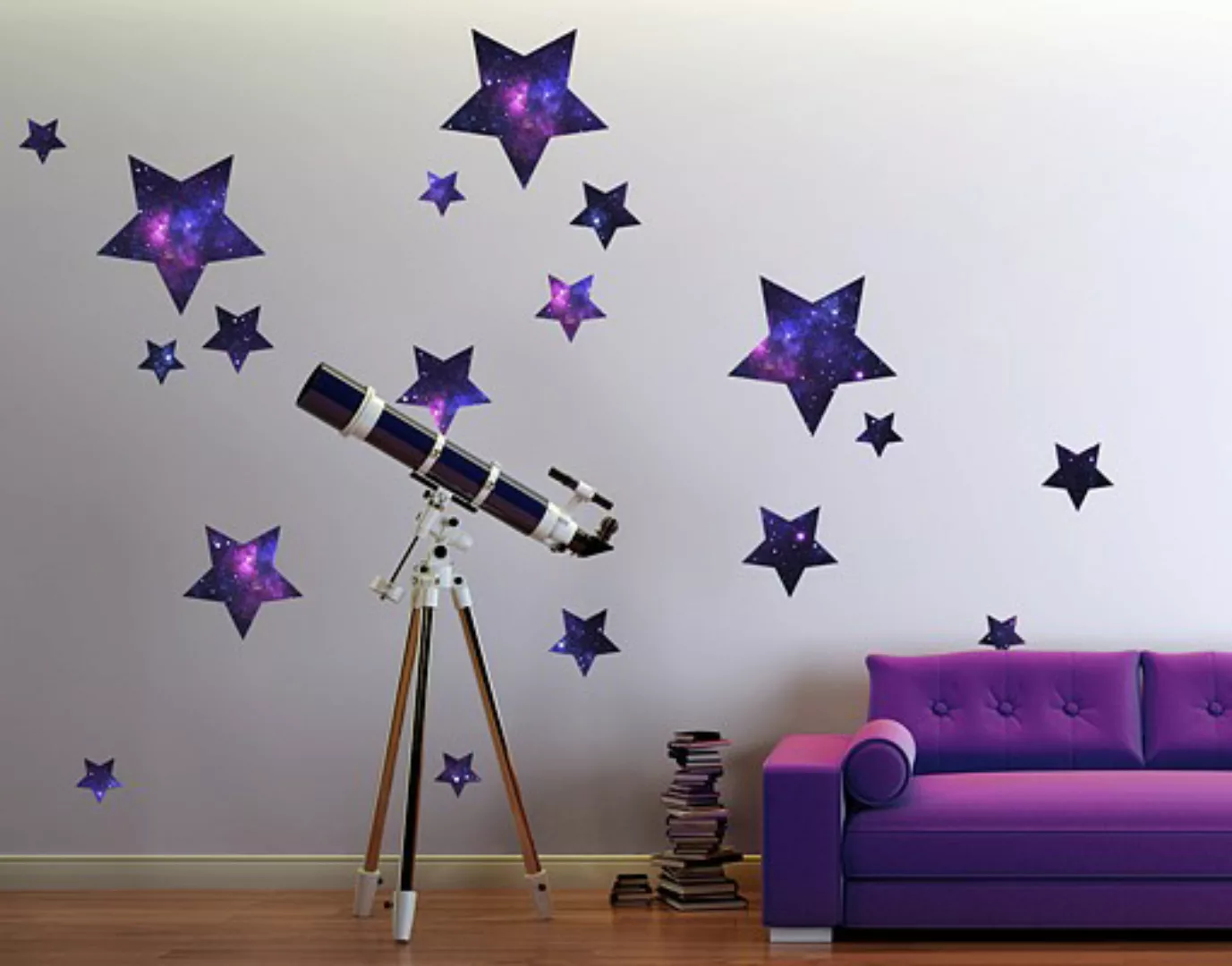 Wandtattoo Kinderzimmer No.542 Sterne Galaxie 18er Set günstig online kaufen