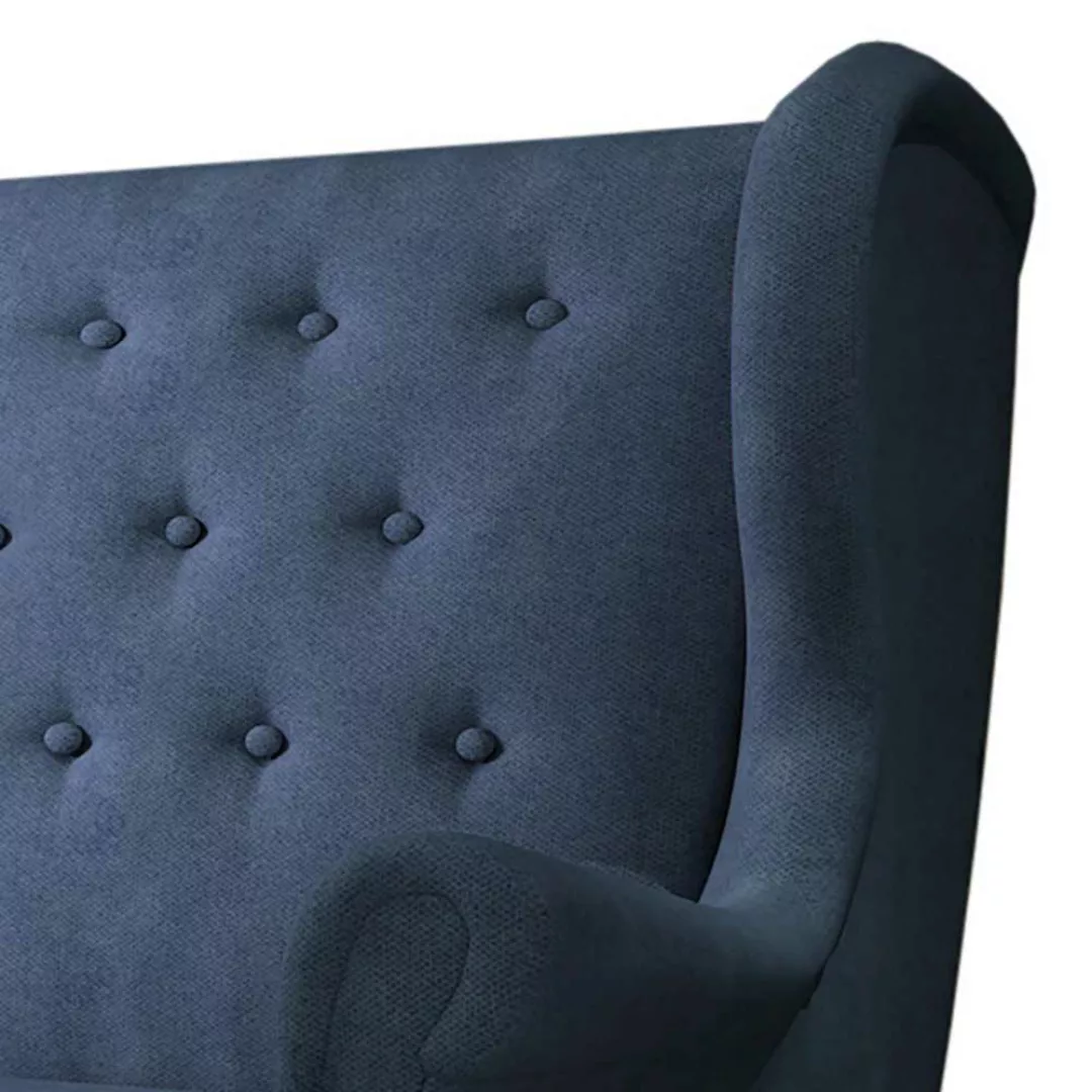 Zweisitzer Couch mit Schaumstoffpolsterung in Blaugrau günstig online kaufen