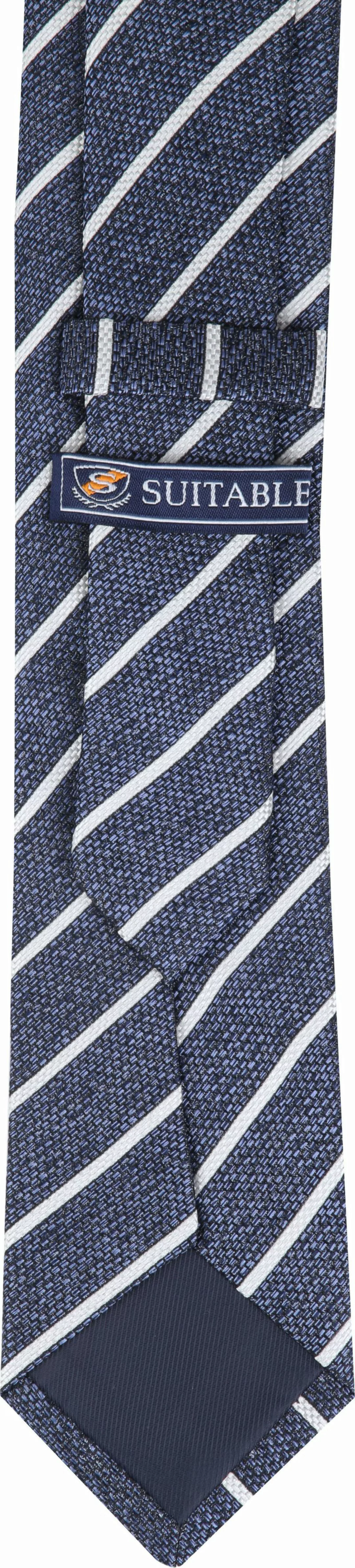 Krawatte Seide Blau Weiß Streifen K82-2 - günstig online kaufen