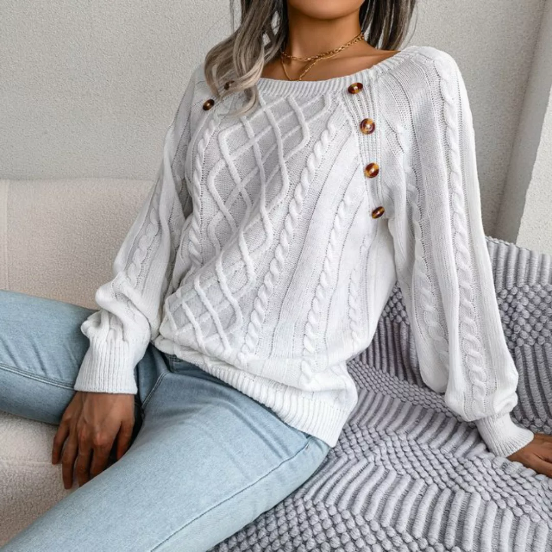 ZWY 2-in-1-Pullover Lässiger Damen-Pullover mit Zopfmuster für Damen quadra günstig online kaufen